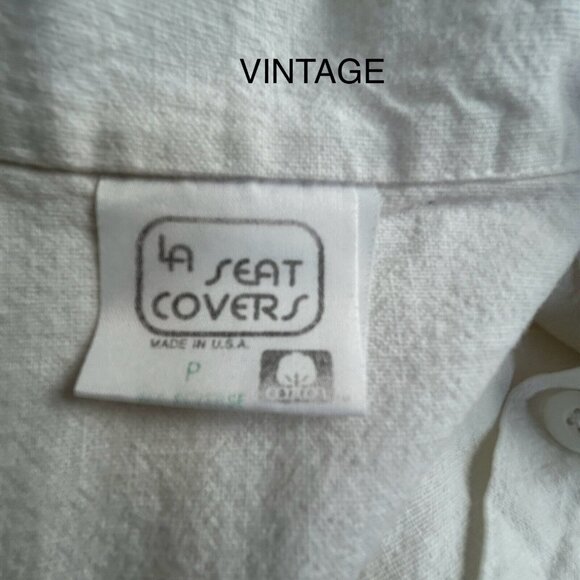 Vintage LA Seat Covers Women's Cotton Button Front Basic Jacket Size P/S White - Picture 3 of 7